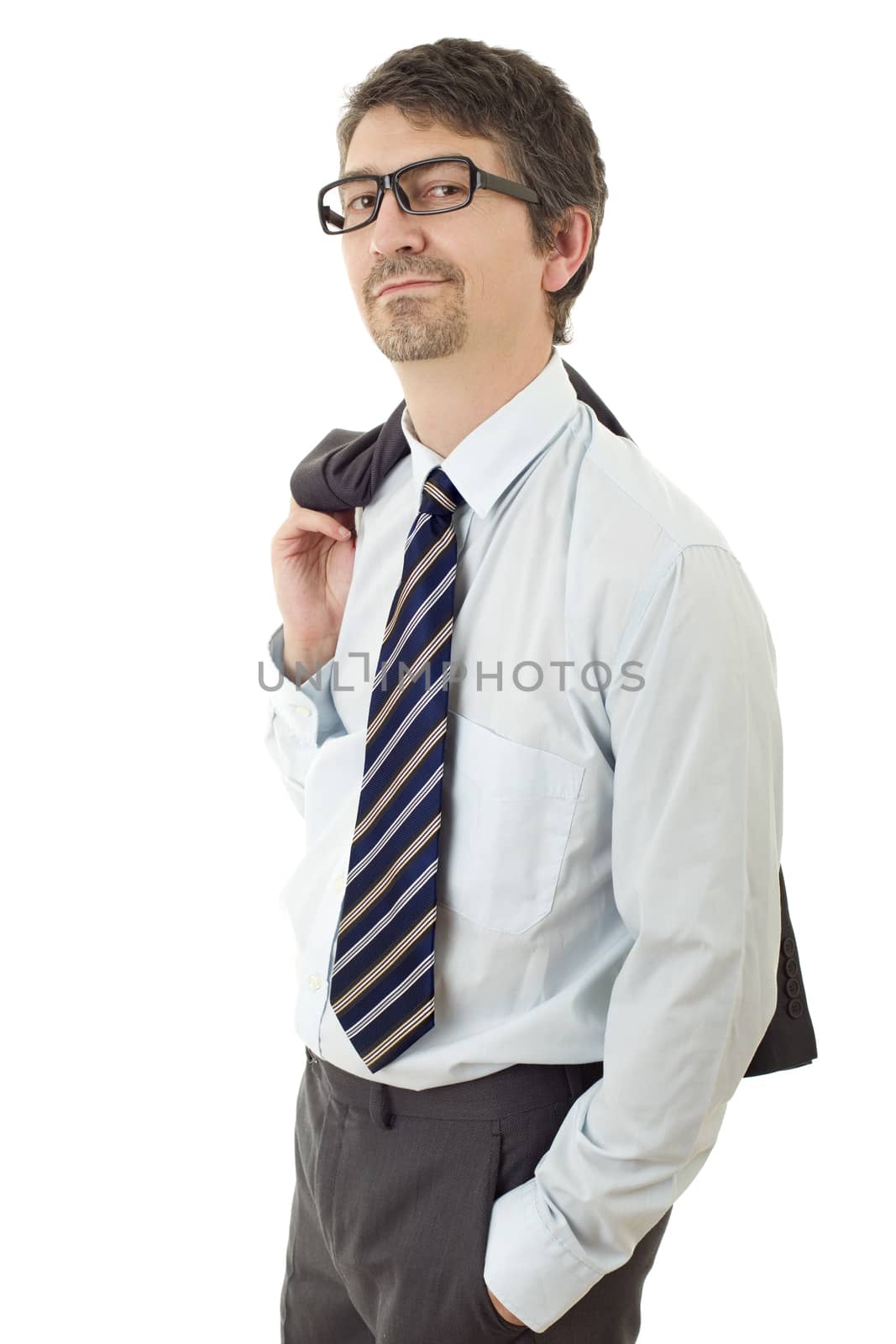 young business man portrait isolated on white