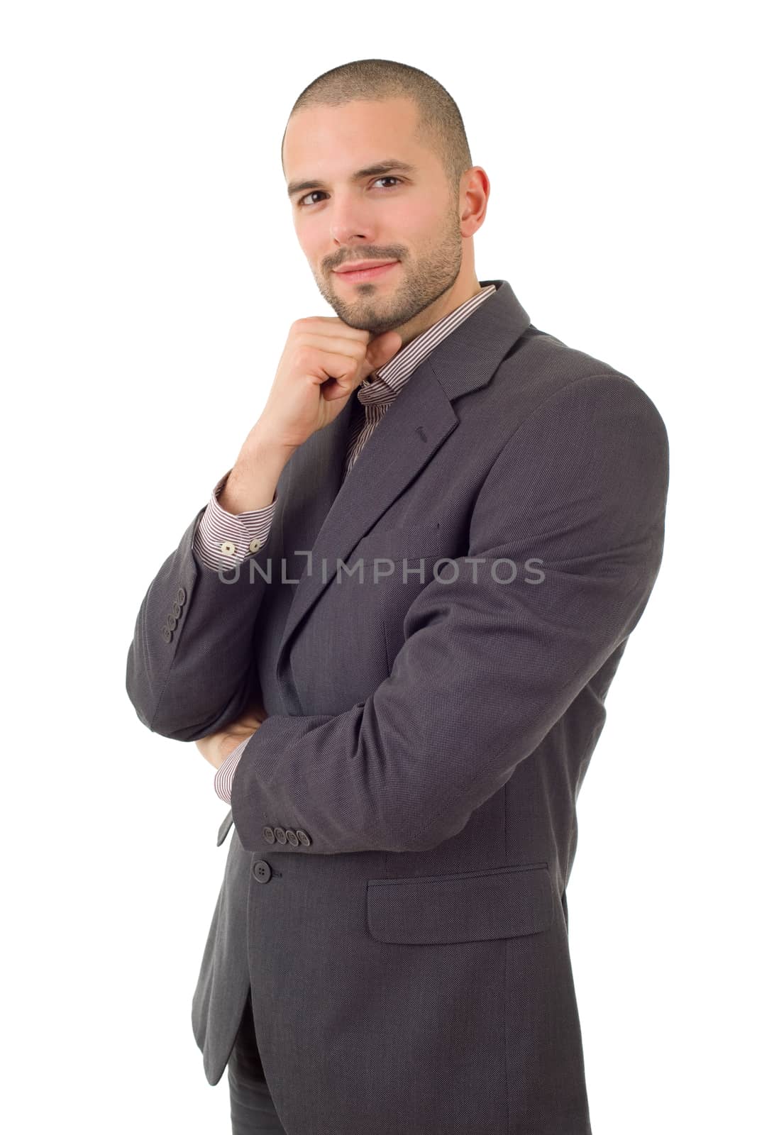 happy business man portrait isolated on white