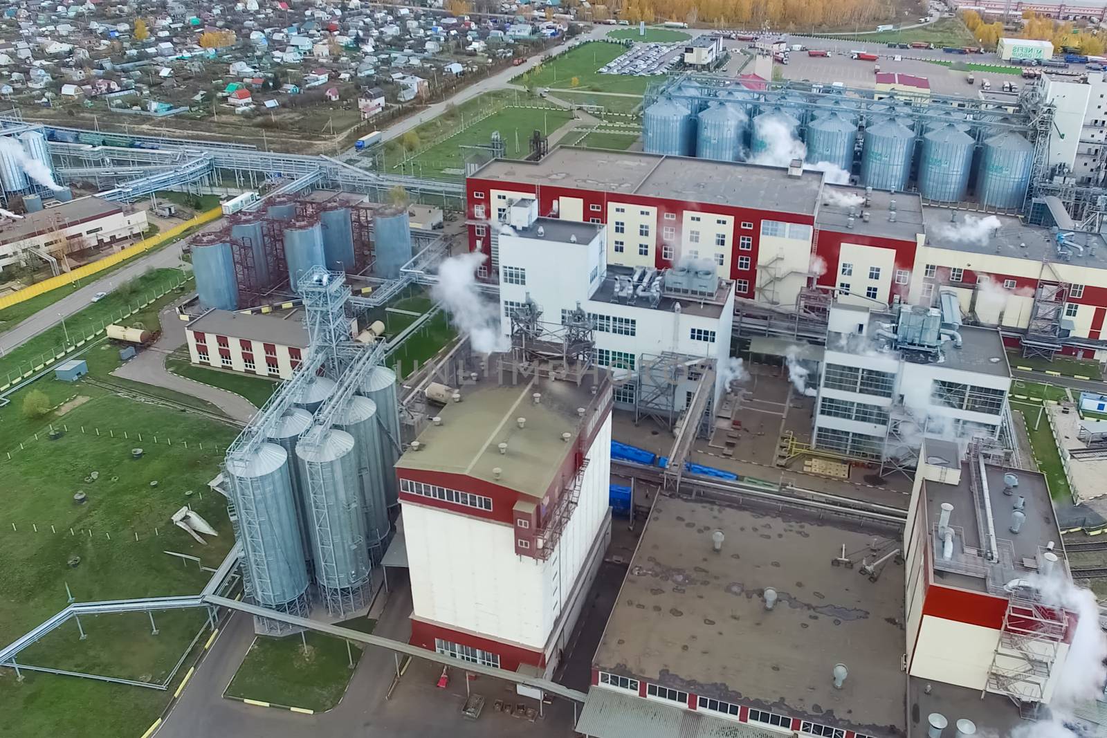 Fat plant. Factory for processing fat and oil. Food industrial production.