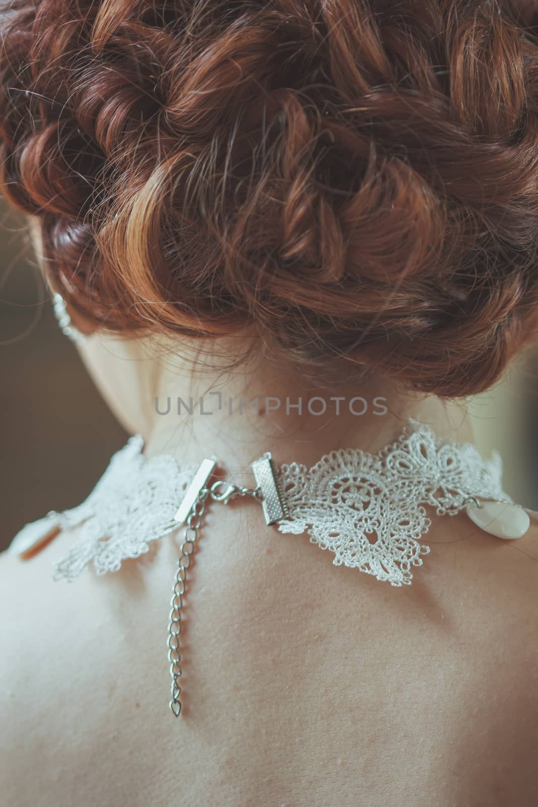 Beautiful lace collar fabric For the bride  by photosam