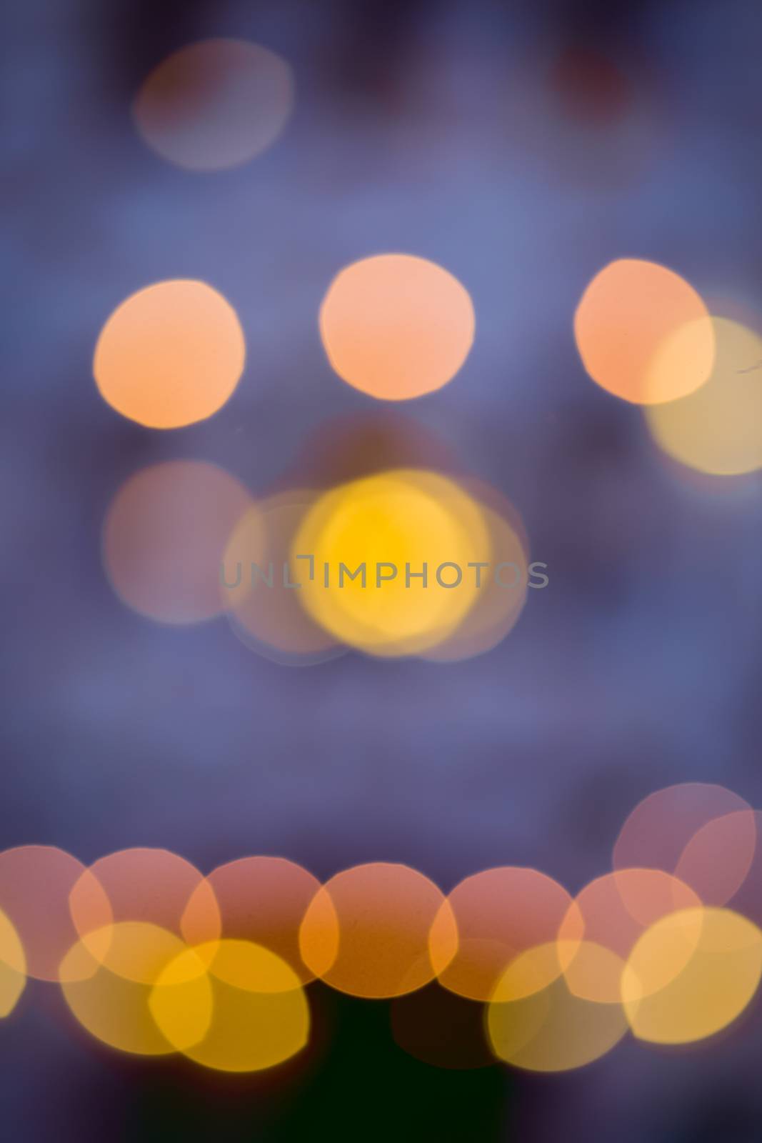 night light bokeh of lights decorate the Christmas and New Year  by photosam