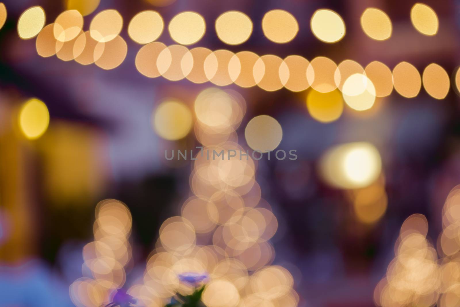 night light bokeh of lights decorate the Christmas and New Year and Is a symbol of the celebration.