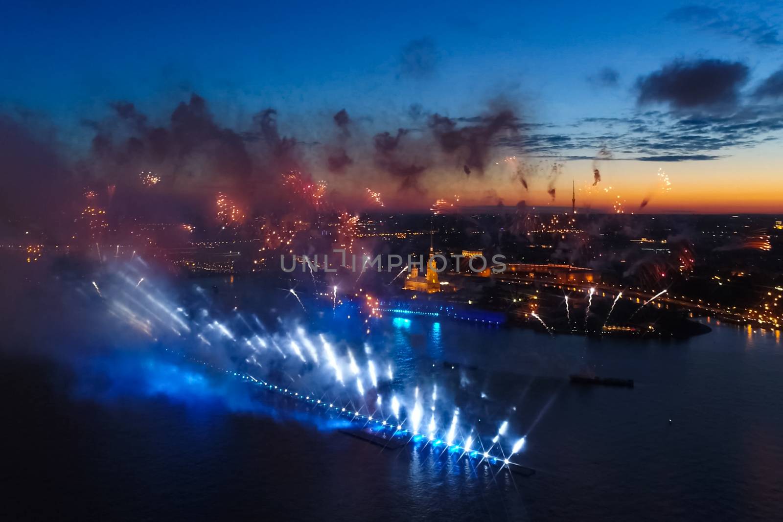 Salute Scarlet Sails. The festive salute is grandiose. Fireworks by nyrok