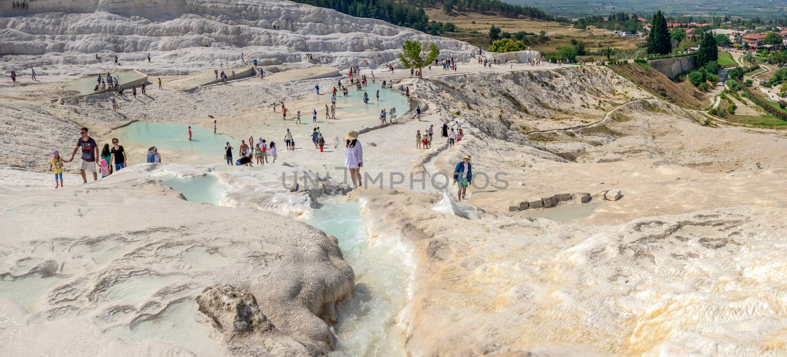 Mineral fields in the top of Pamukkale, Turkey by Multipedia