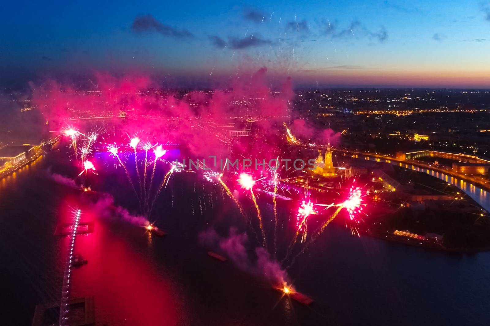 Salute Scarlet Sails. The festive salute is grandiose. Fireworks by nyrok