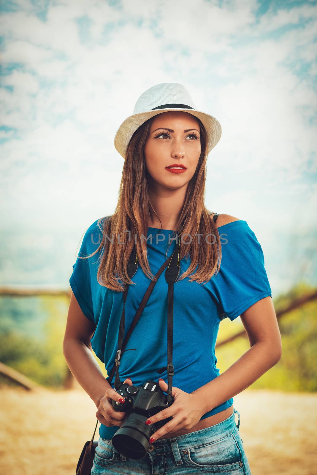 Portrait of A Beautiful Tourist Girl  by MilanMarkovic78