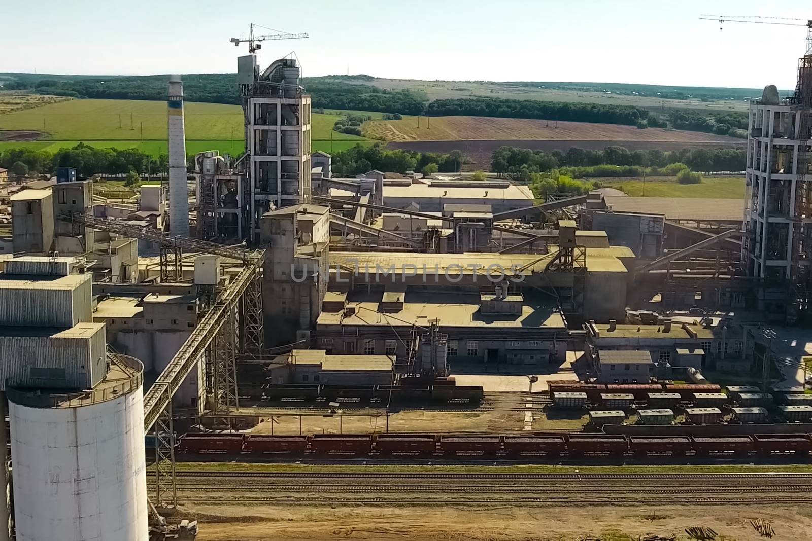 Panorama of the cement plant. Large cement plant. by nyrok