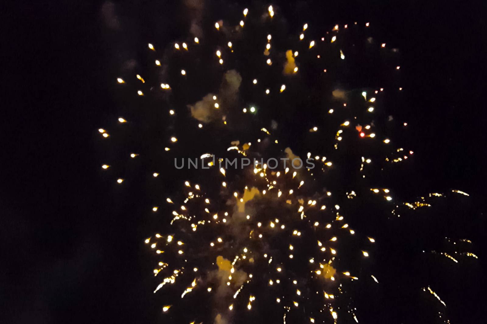 Festive salute in the night sky. Explosions of fireworks by nyrok