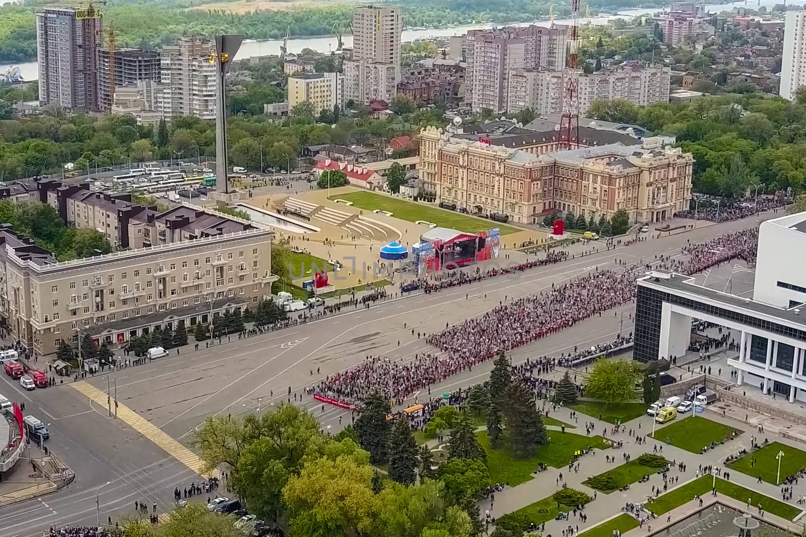 Moscow, Russia - May 9, 2017: The procession of people on May 9 on the day of victory. Immortal regiment