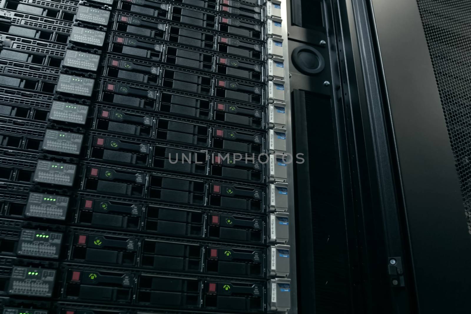 Equipment on the shelves is the data center. Server date centers by nyrok
