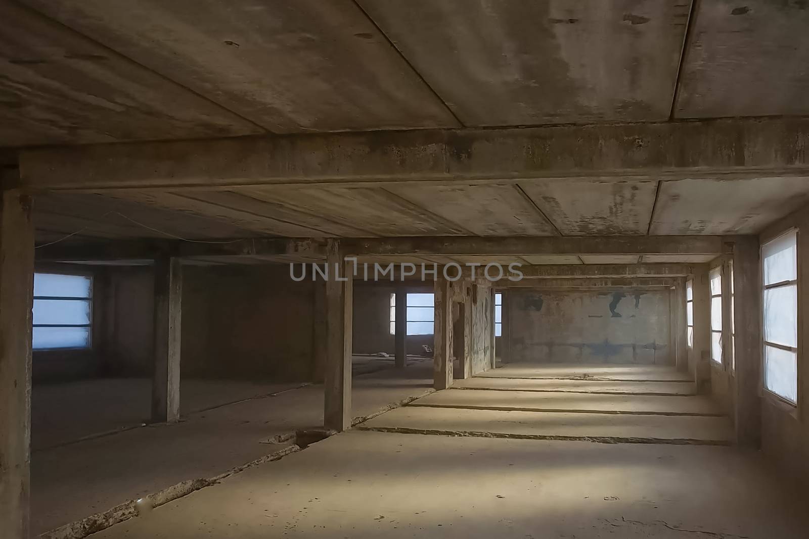 Empty room of an abandoned building. Abandoned room