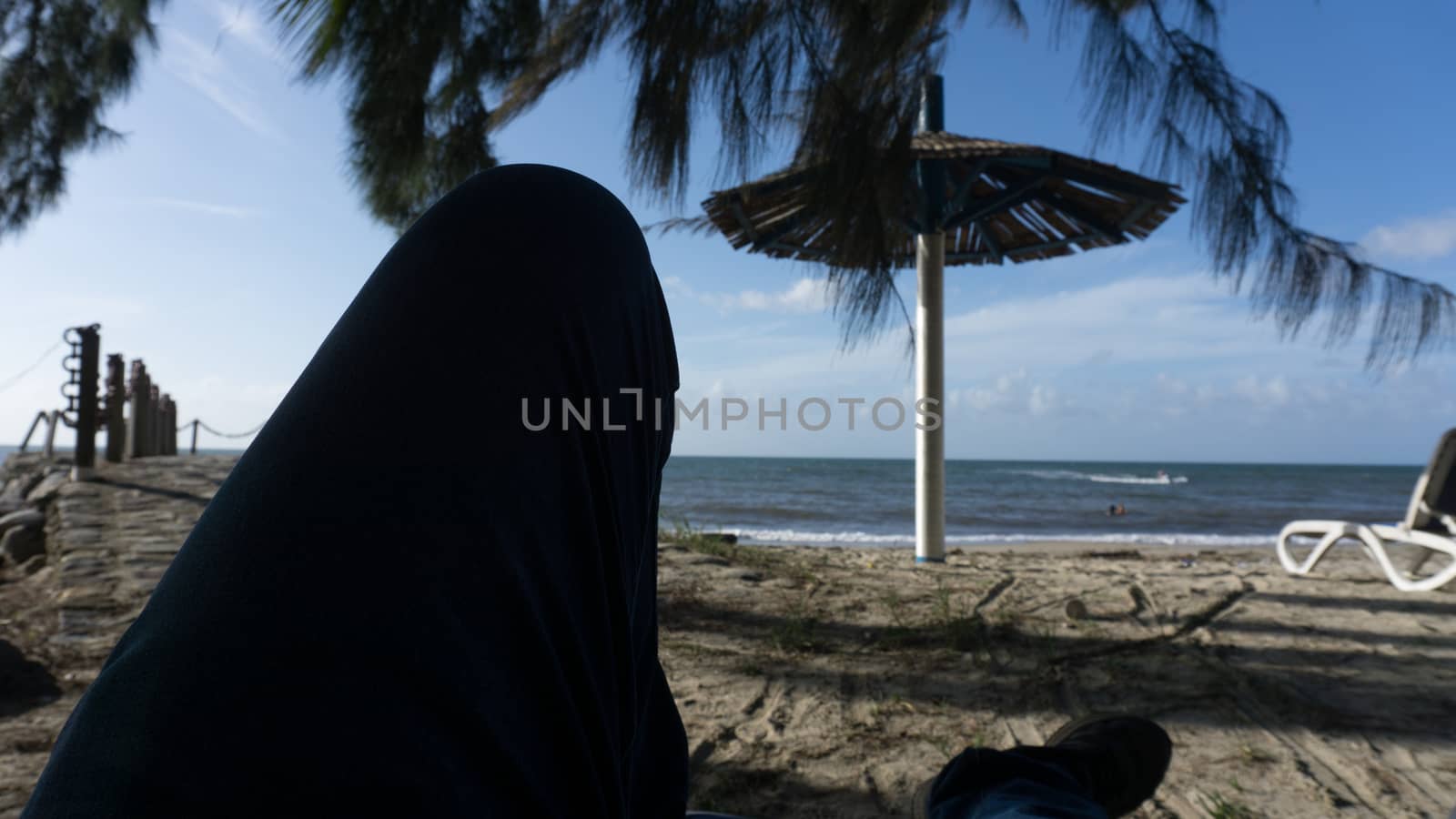 Relaxing on the beach with the view and sun by henrry08