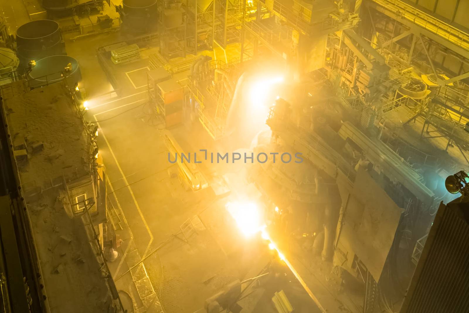 Electric arc furnace. Steel melting plant. Metal foundry