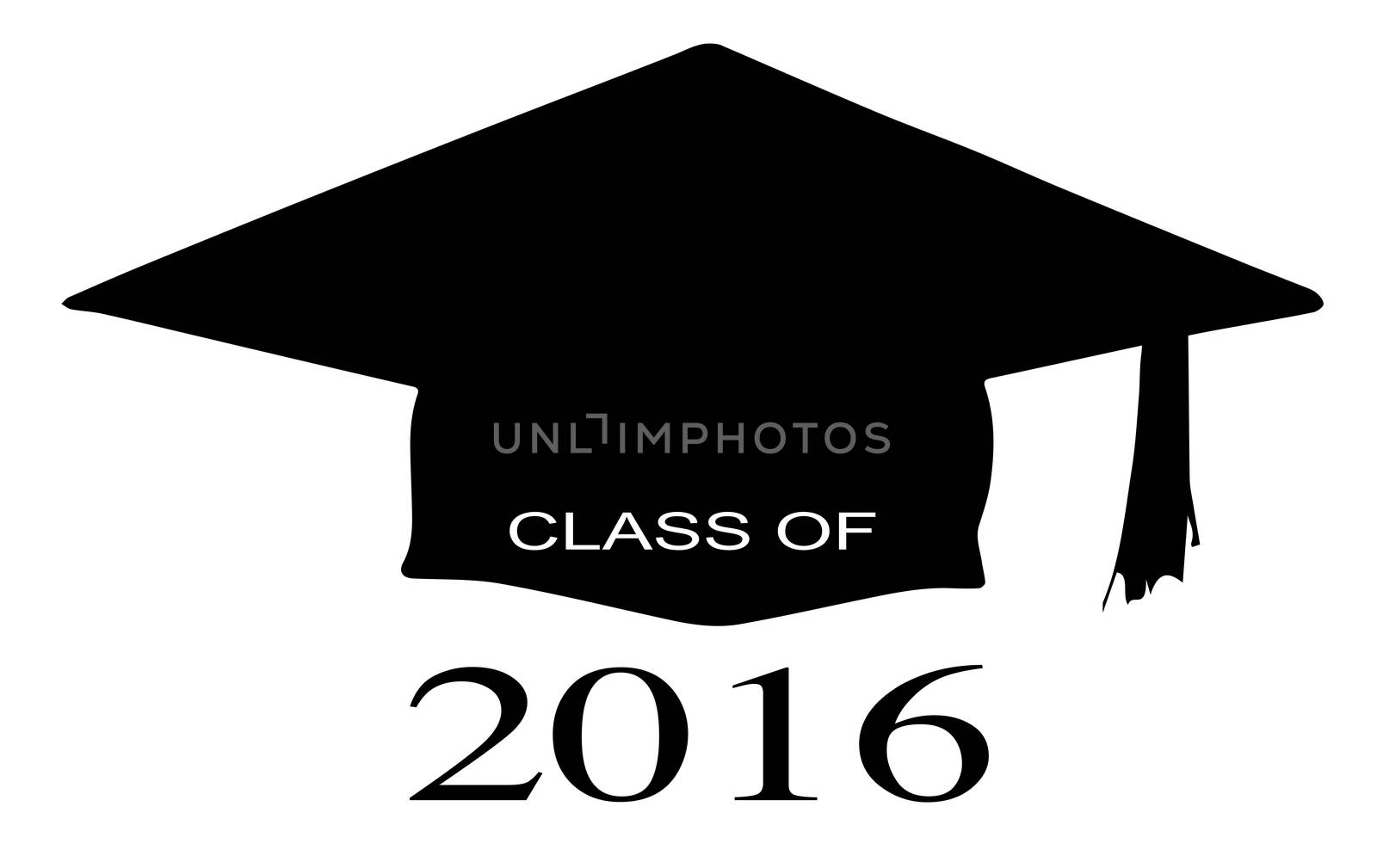 A cap with the legend Class of 2016 over a white background