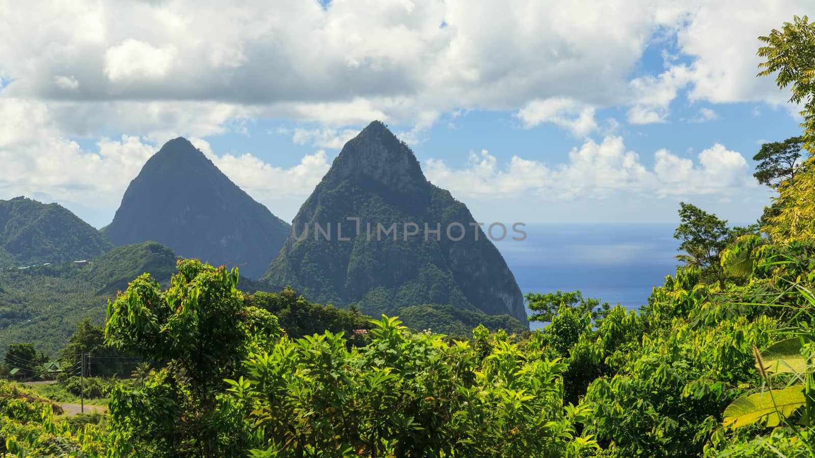 The Pitons are two volcanic spires on the Caribbean island of St Lucia and are a UNESCO world heritage site.