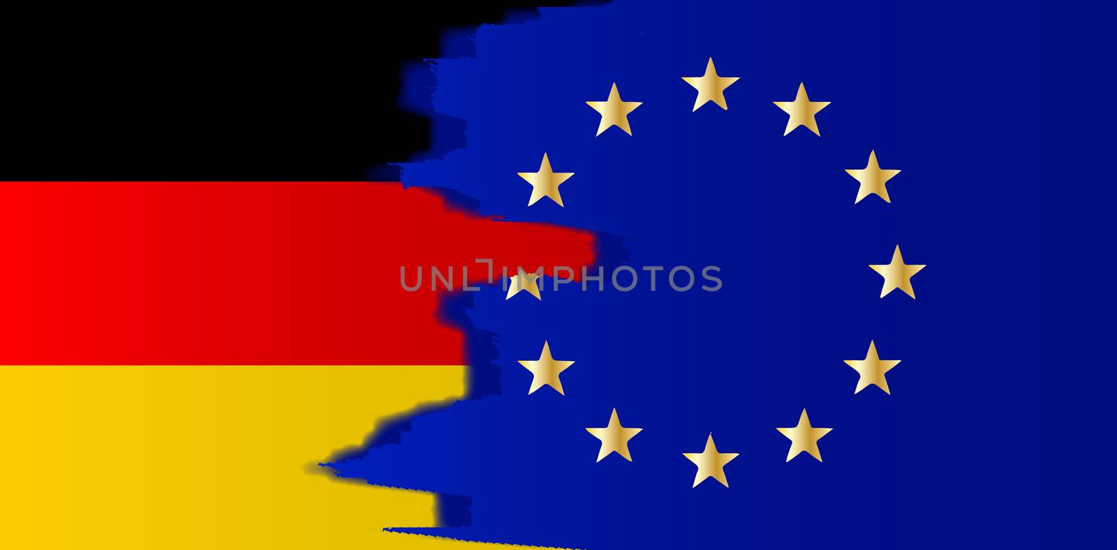 Germany and EU Flag Blend by Bigalbaloo