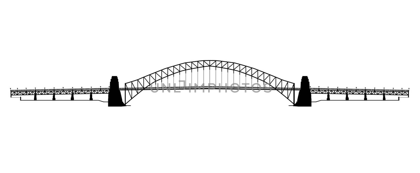 Sydney Harbour Bridge Silhouette by Bigalbaloo