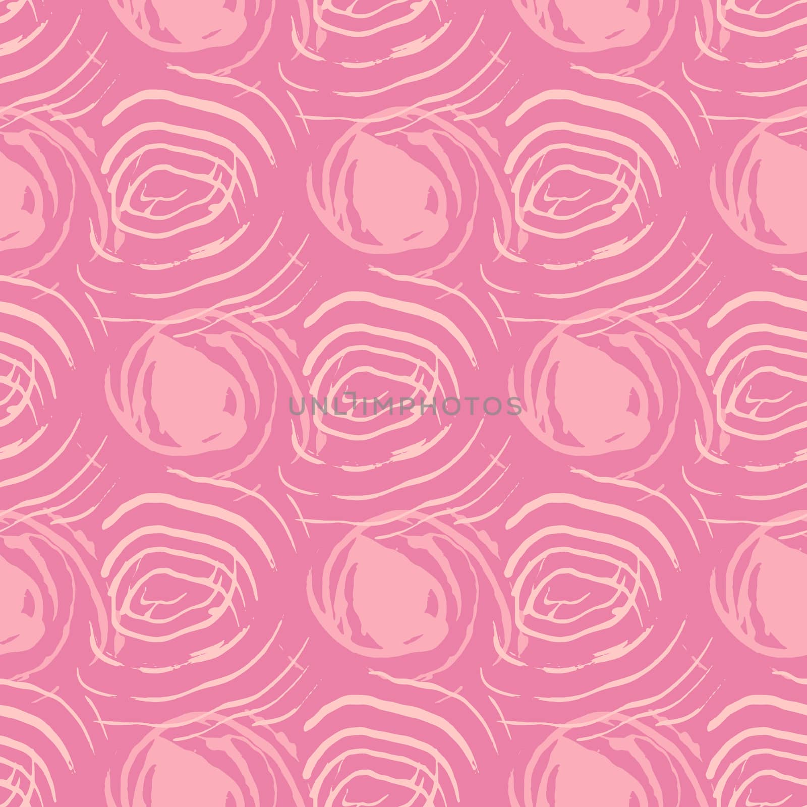 Pink abstract rose floral seamless pattern with hand drawn texture pastel romantic background. by Nata_Prando