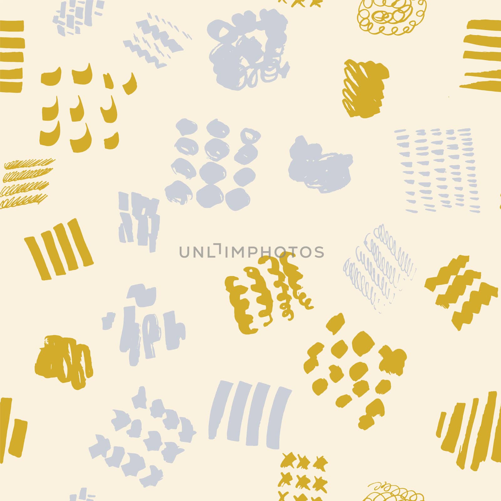 Mustard and grey trendy seamless pattern with hand drawn texture background by Nata_Prando