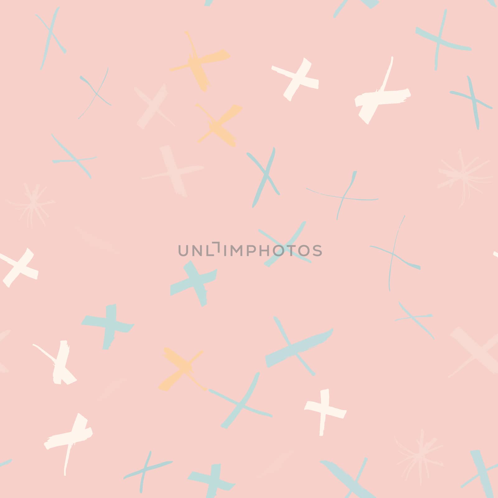 Pastel color abstract shapes seamless pattern with hand drawn texture background. by Nata_Prando