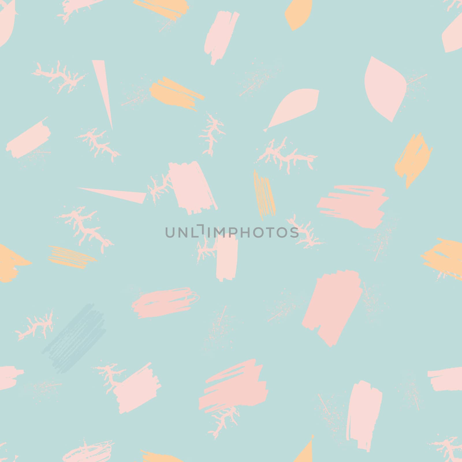 Pastel color brush strokes abstract modern seamless pattern natural color background. by Nata_Prando