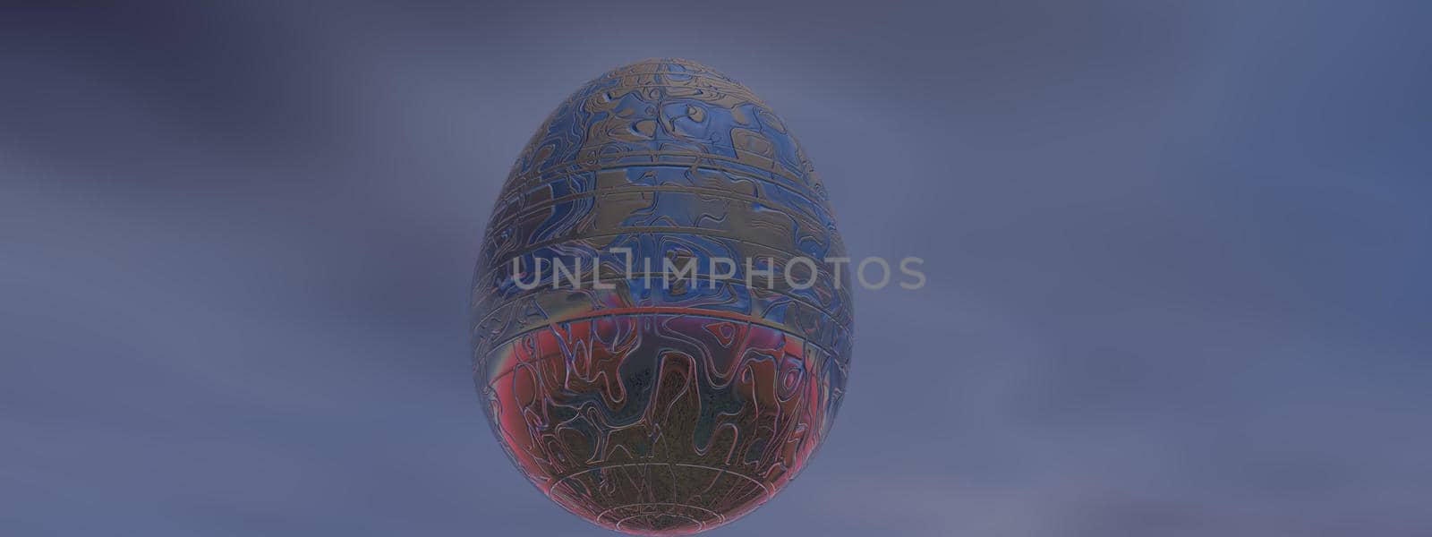 beautiful Easter egg at sunset - 3d rendering by mariephotos