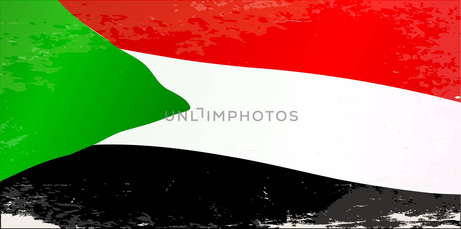 Sudan Grunge Flag by Bigalbaloo
