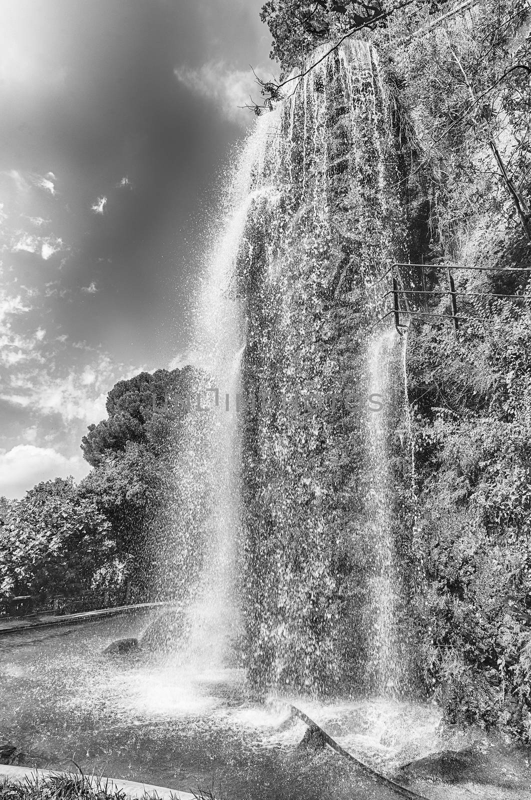 Waterfall in Park de la Colline du Chateau, Nice, France by marcorubino
