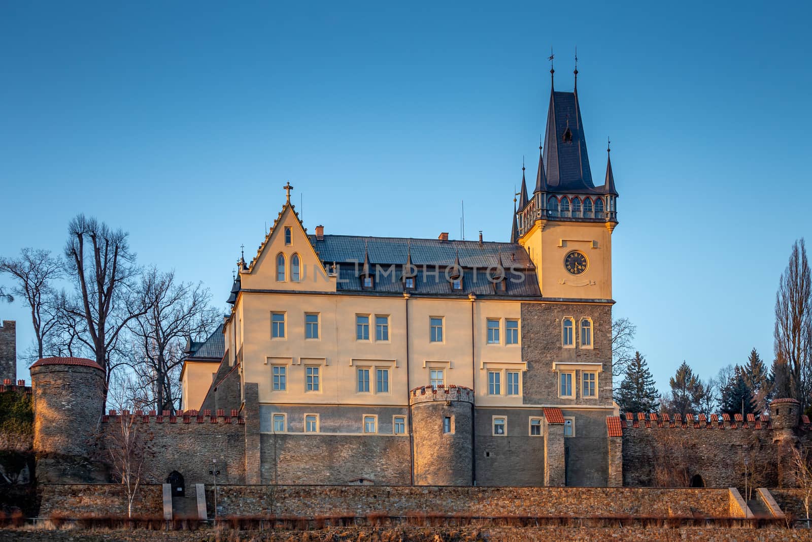 Zruc nad Sazavou, Czech Republic - A beautiful Gothic castle in Zruc nad Sazavou in winter. Central Bohemia region of the Czechia. by petrsvoboda91