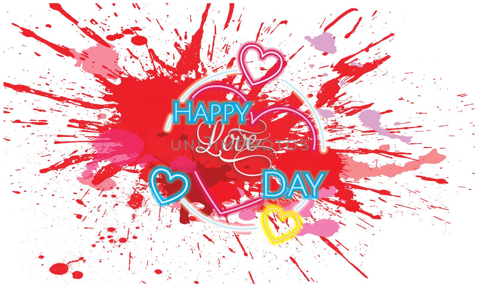 color splash on lovely heart on this love day by aanavcreationsplus