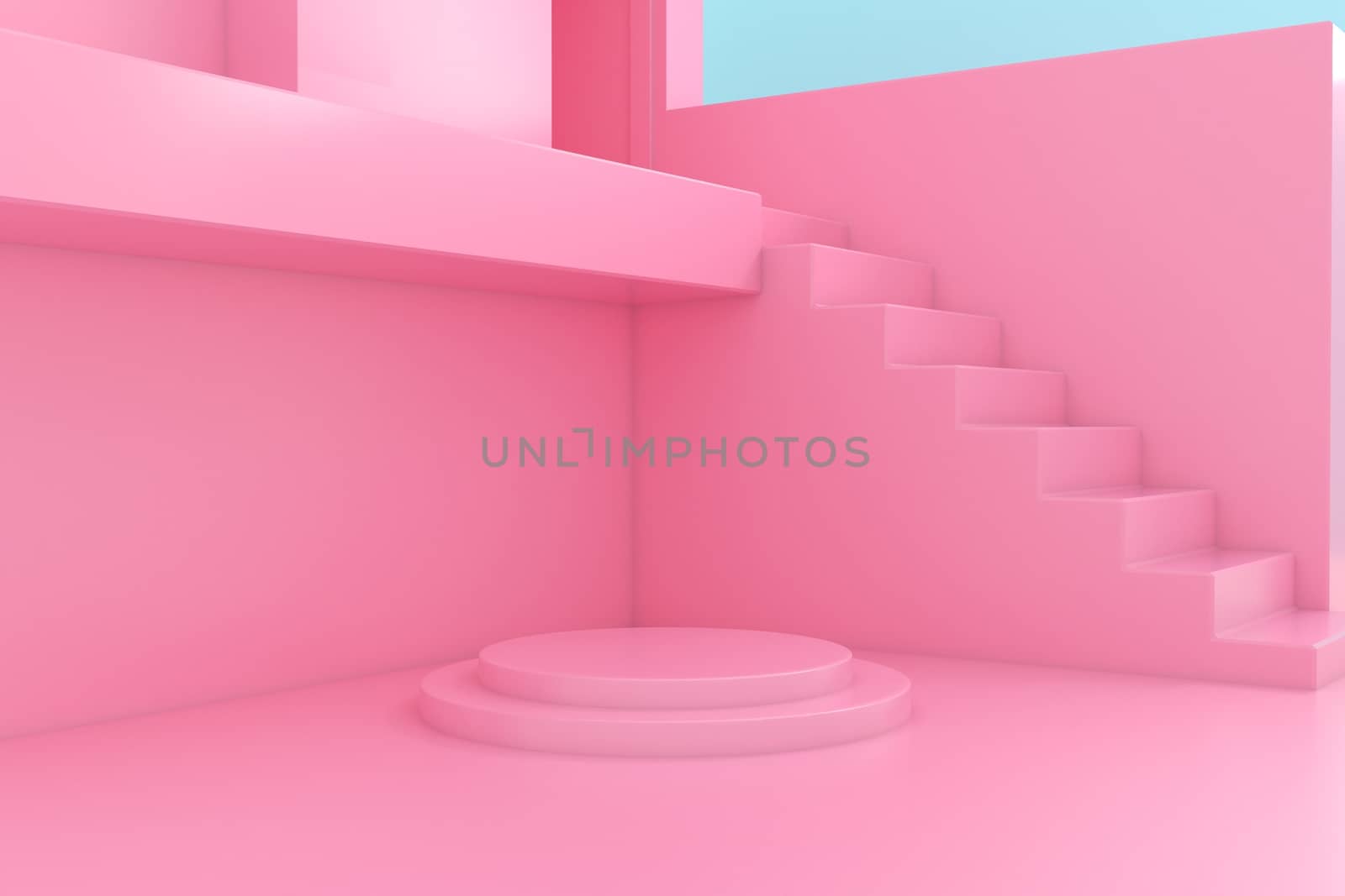 3d render, abstract geometric background, cylinder podium, minimalistic primitive shapes, modern mock up, blank template, empty showcase, shop display