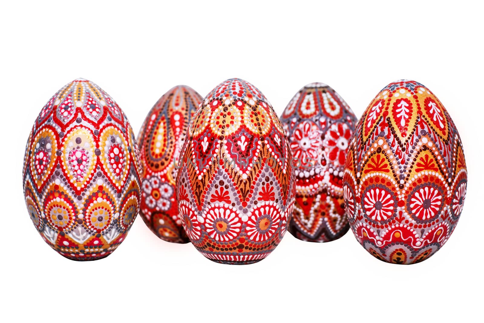 Easter eggs, hand-painted with acrylic paints, art.