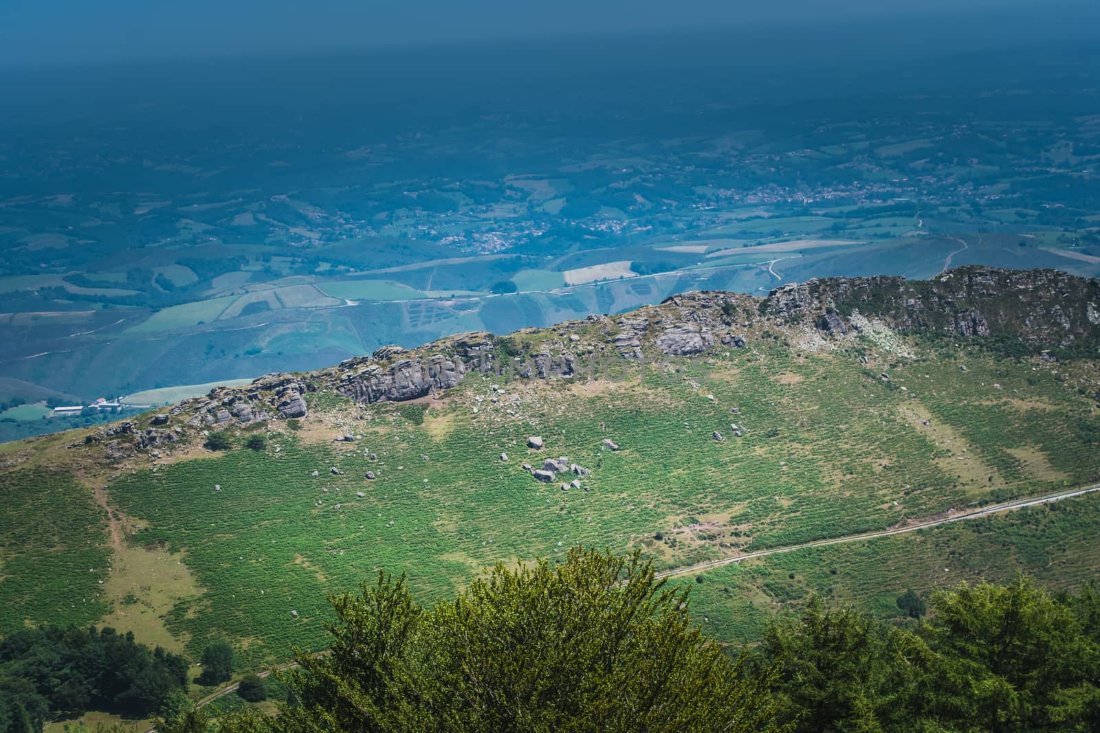 The Rhune mountain in the Pyrenees-Atlantique in France