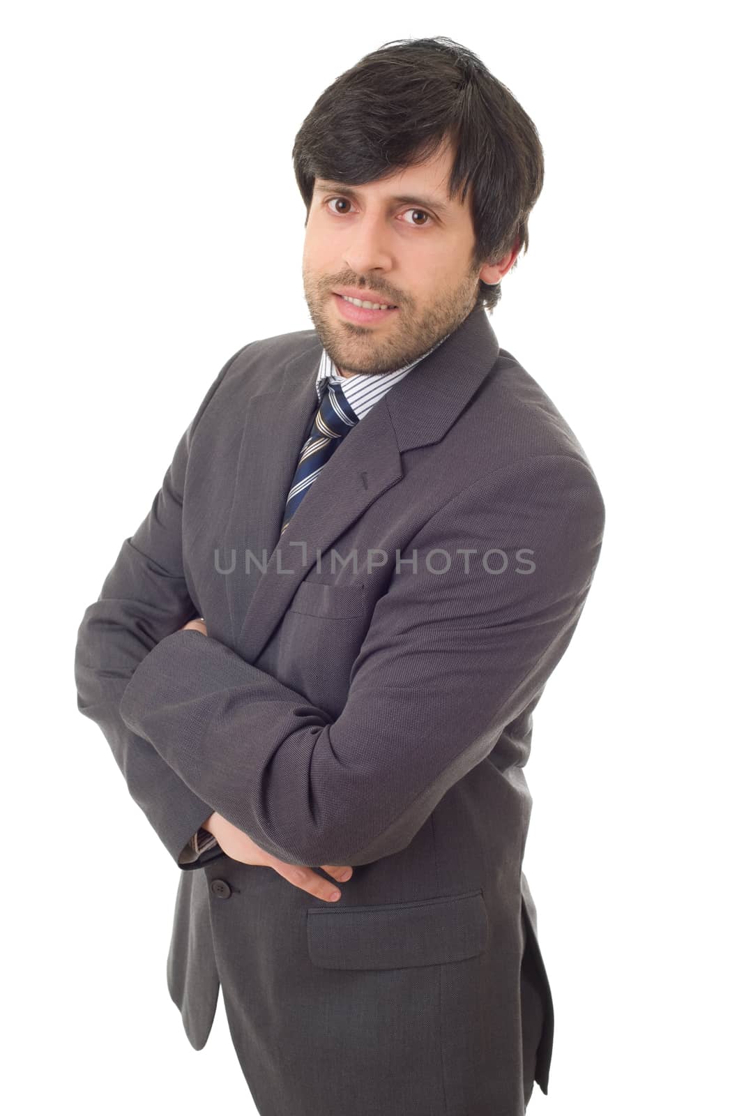 happy business man portrait isolated on white