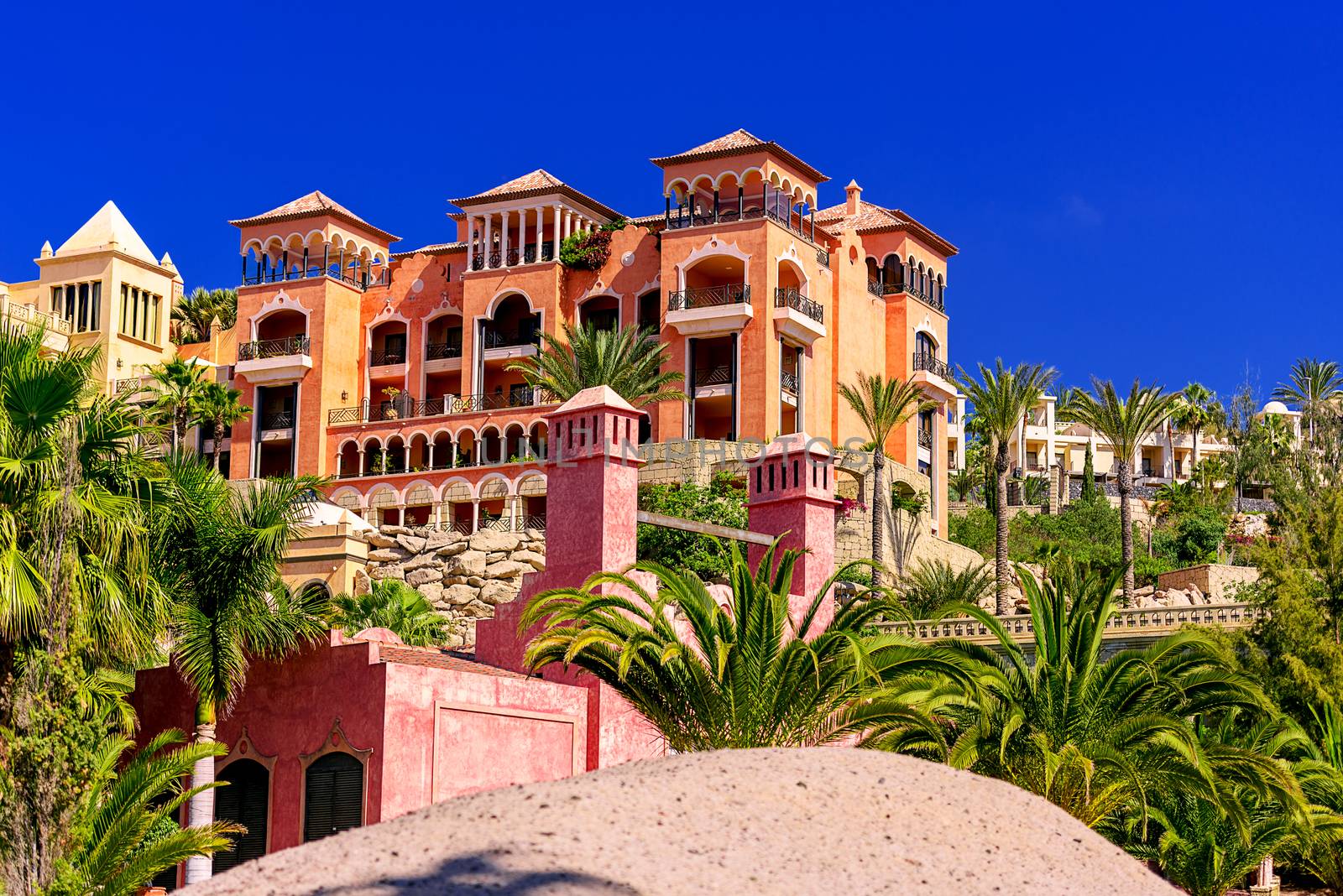 Resort at Tenerife Island, Spain. Typical architecture.