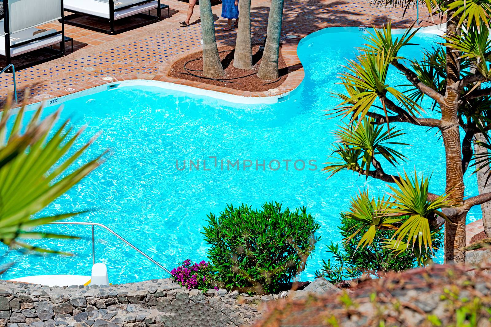 Swimming pool at resort on Tenerife Island, Spain 