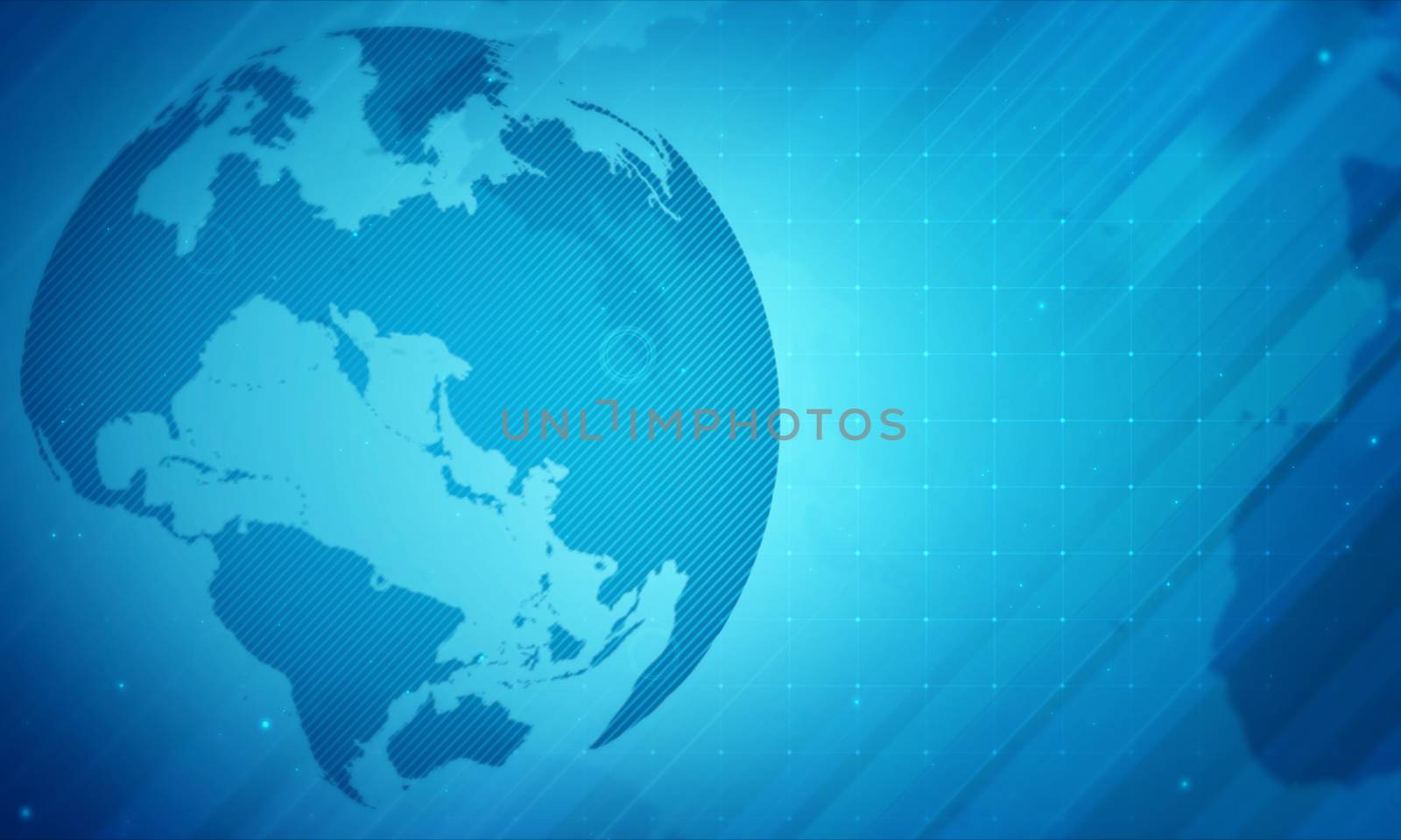 News corporate background blue.Abstract global map business presentation concept. by ArtTist