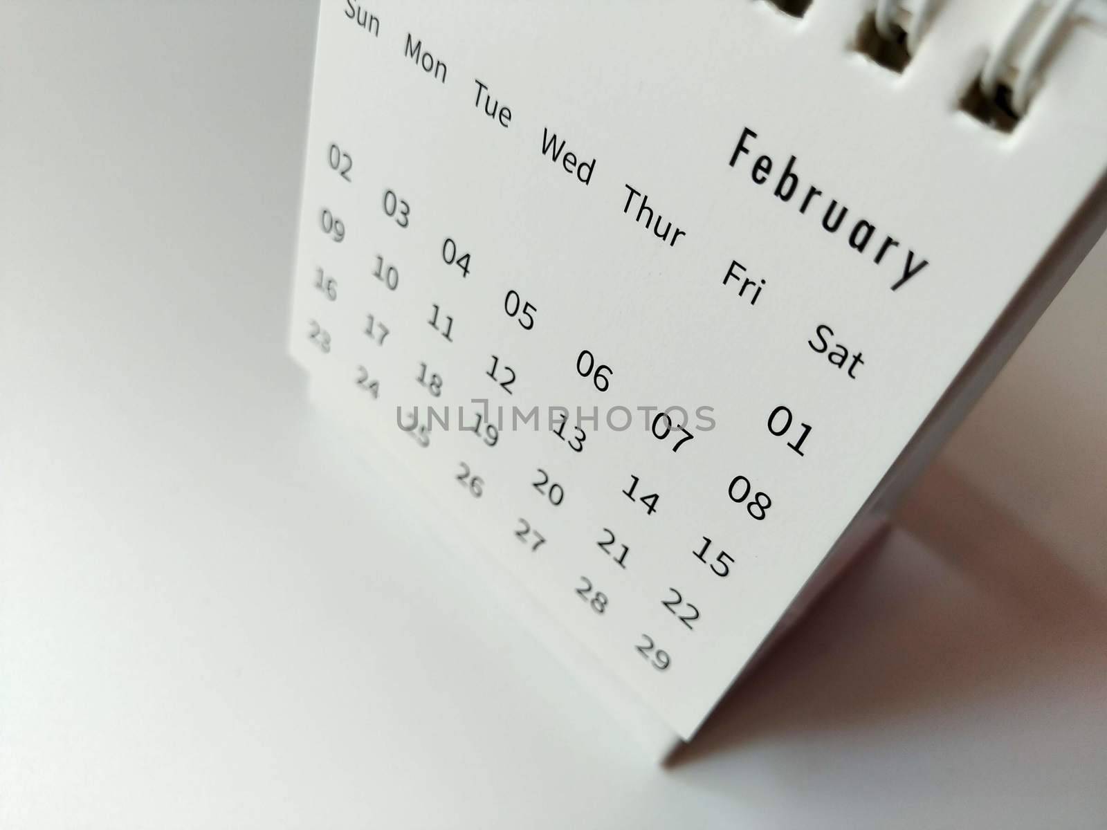 The calendar is placed on a white background