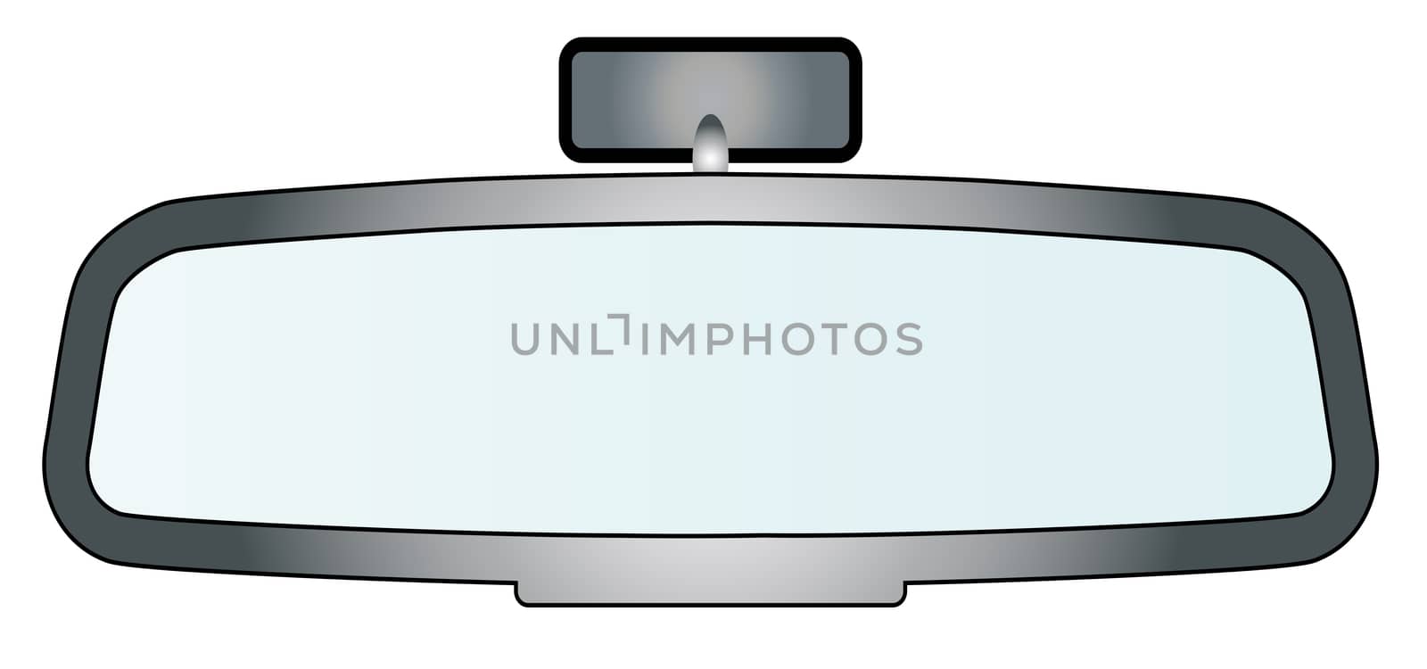 Depiction of a vehicle rear view mirror