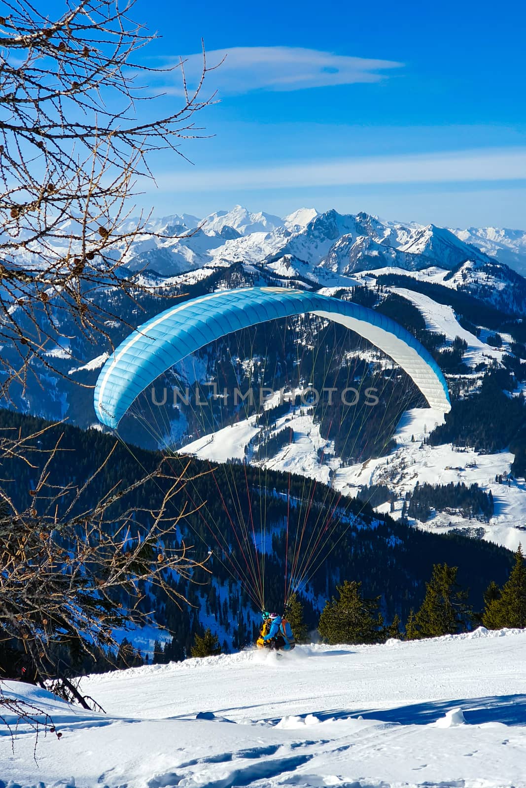 Paragliding Off Snowy Mountains by TheDutchcowboy