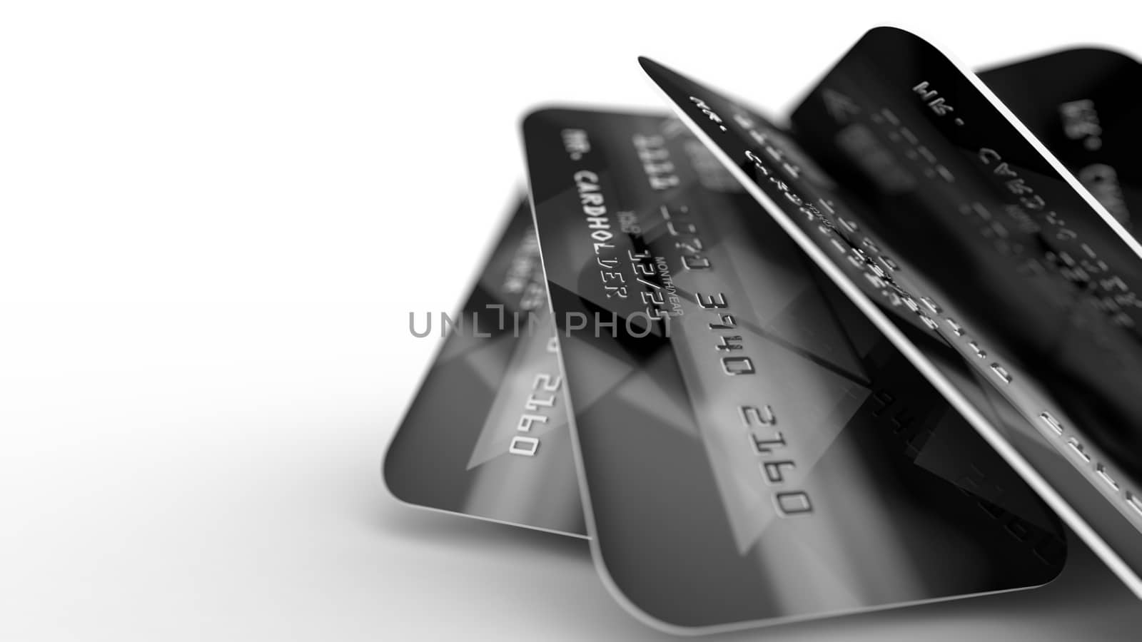 Five Modern Credit Cards in Black Edition by klss