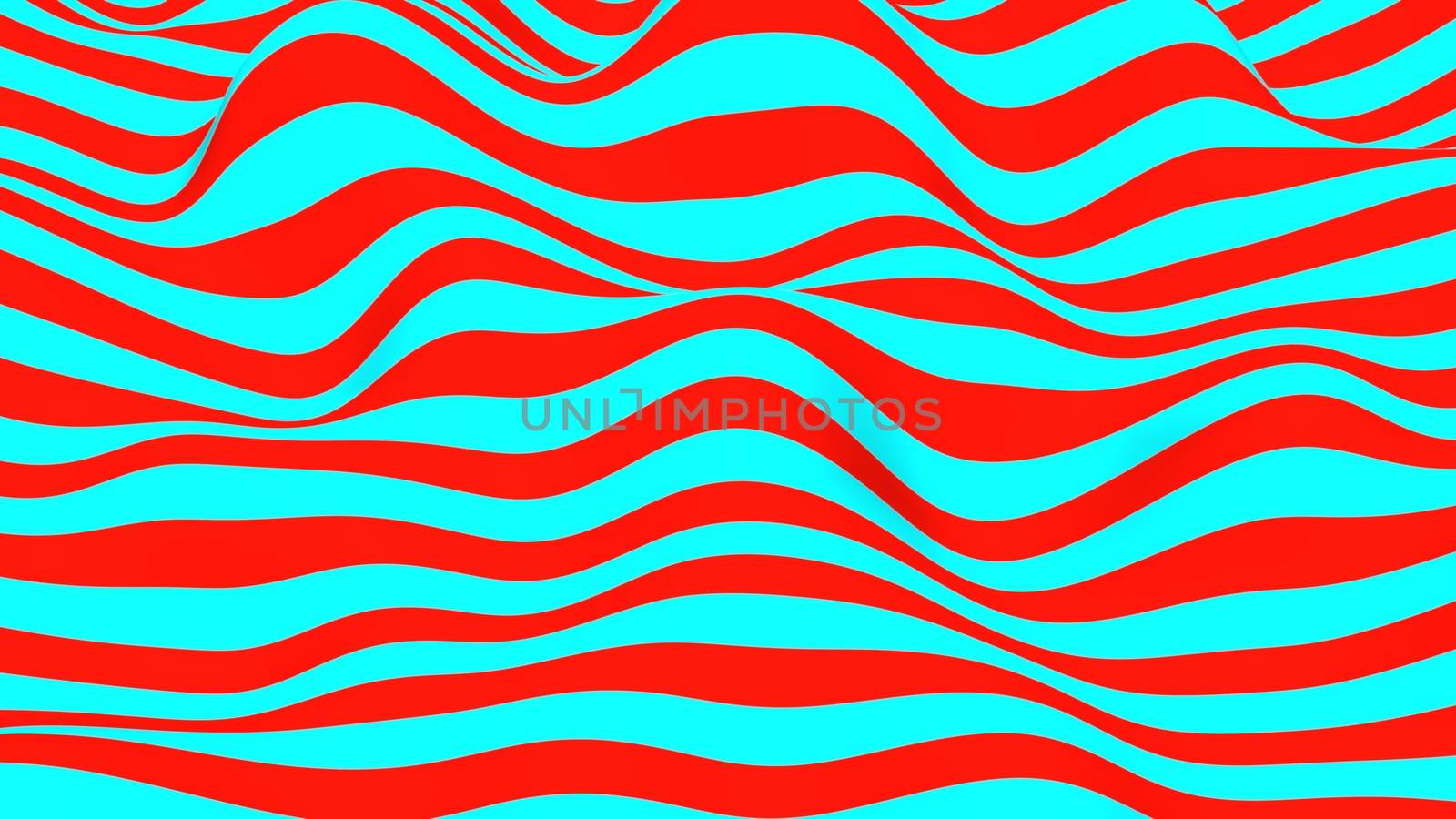 Colorful pop art red and white wavy surface by klss