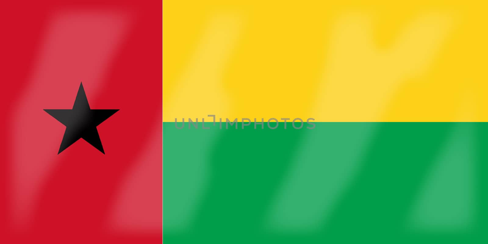The flag of the African country of Guinea Bissau