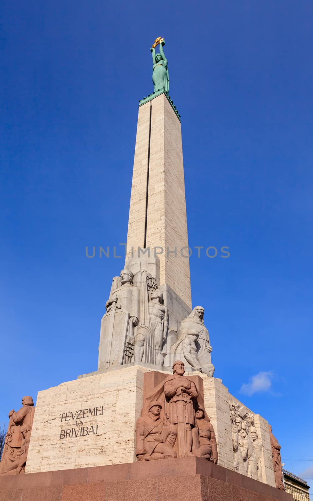 The Freedom Monument is in Riga the capital of Latva.  The memorial honours the soldiers killed during the Latvian War of Independence (1918 - 1920).