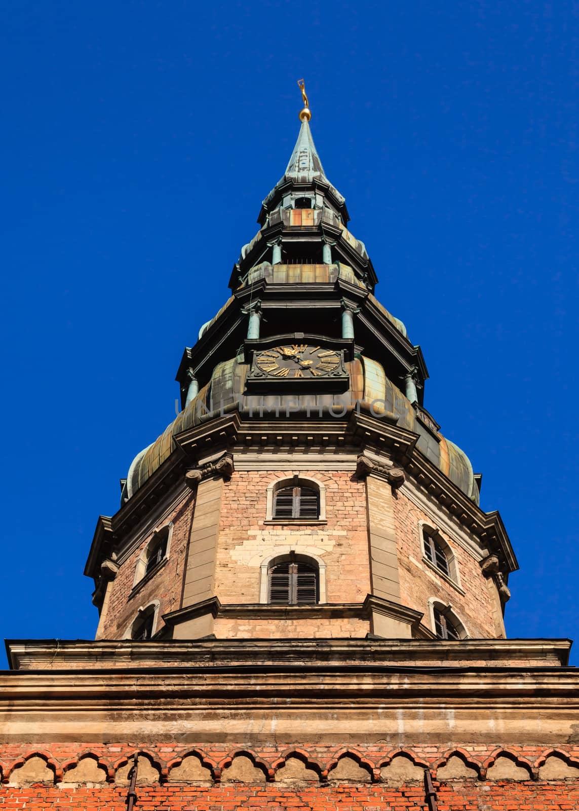 St Peter's Church in Riga, Latvia was first built in 1209 from timber and was later rebuilt in stone.  In 1997 it was included as a UNESCO world heritage site.