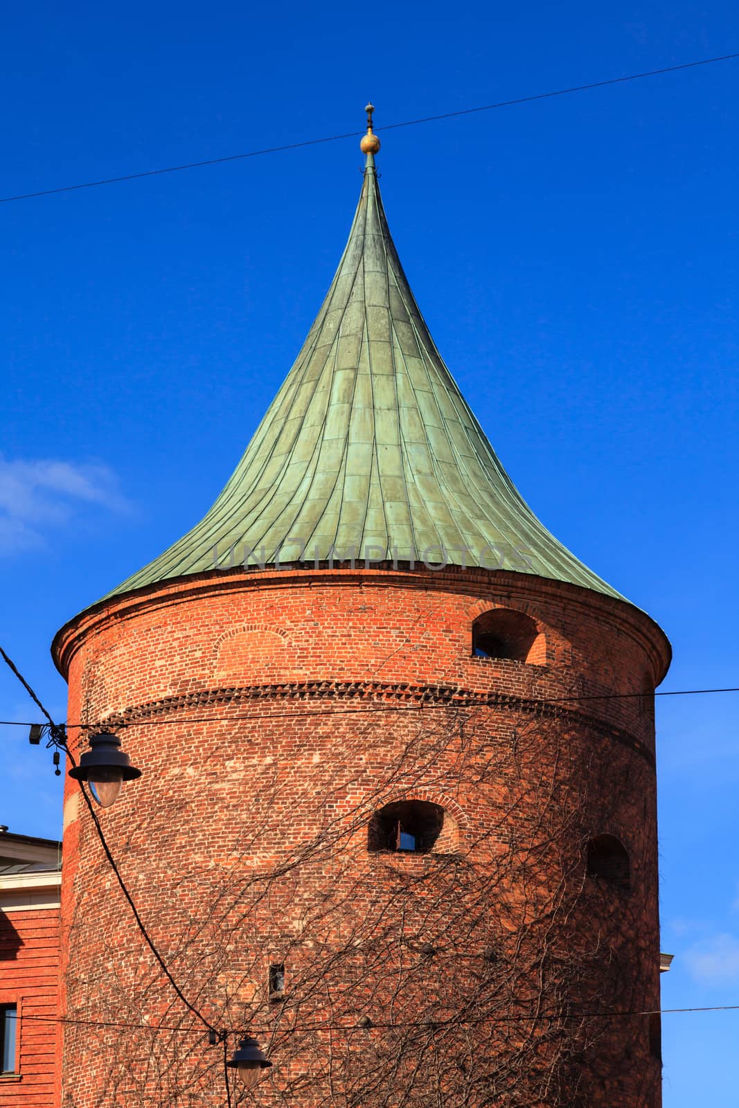 The Powder Tower in Riga, capital of Latvia, dates back to the 14th century and was originally part of the defensive fortress surrounding the old town.