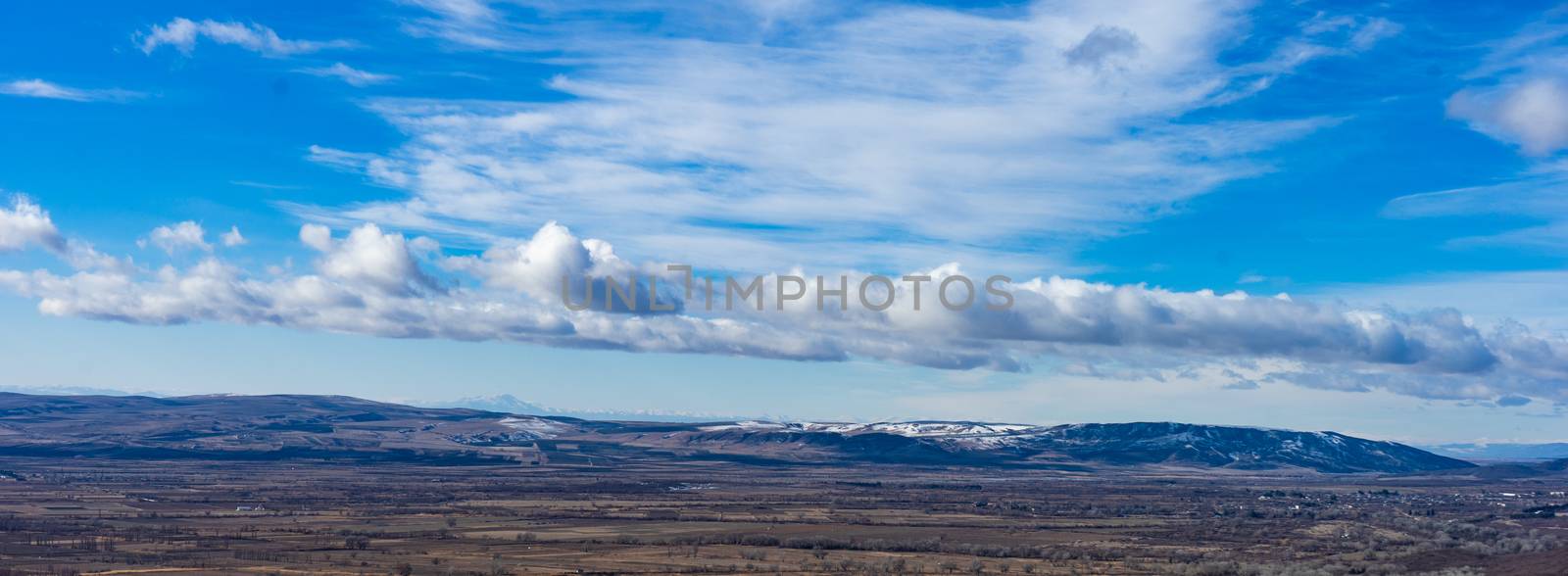 Kakheti landscape with Caucasus mountain on horizont by Elet