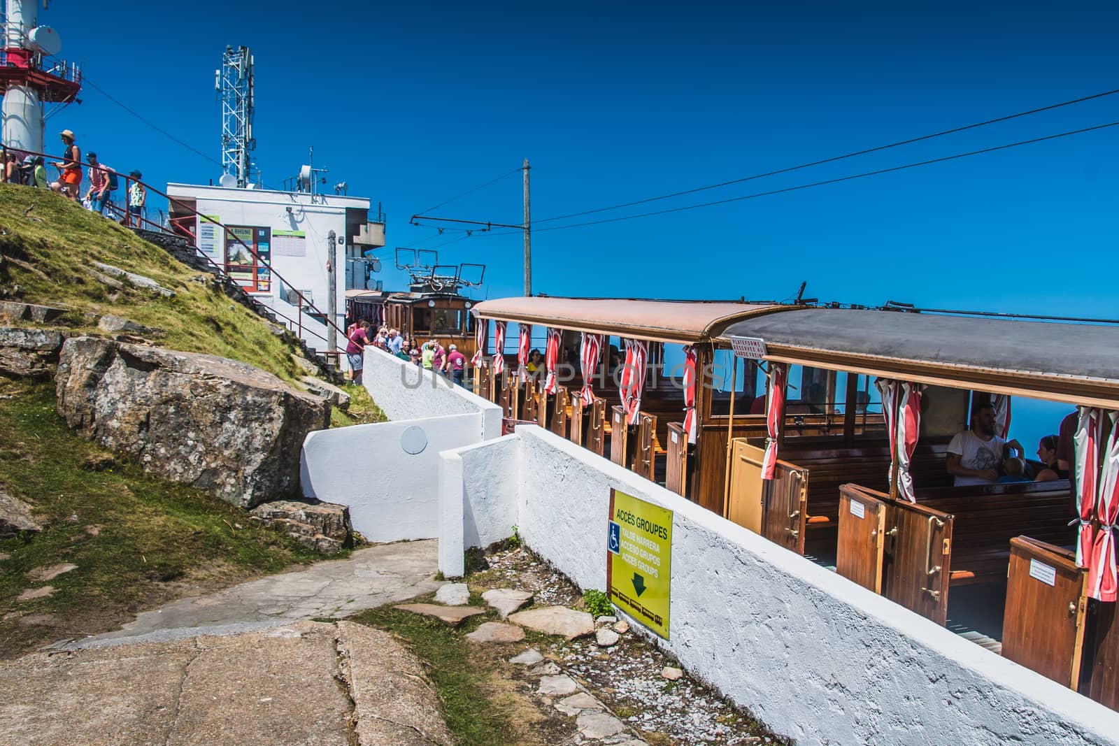 The Rhune cog train in the Pyrénées-Atlantique in France