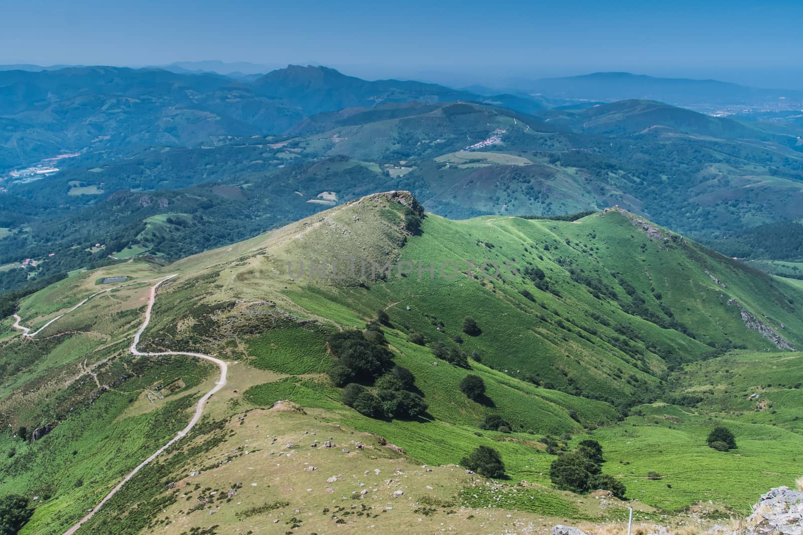 The Rhune mountain in the Pyrenees-Atlantique in France