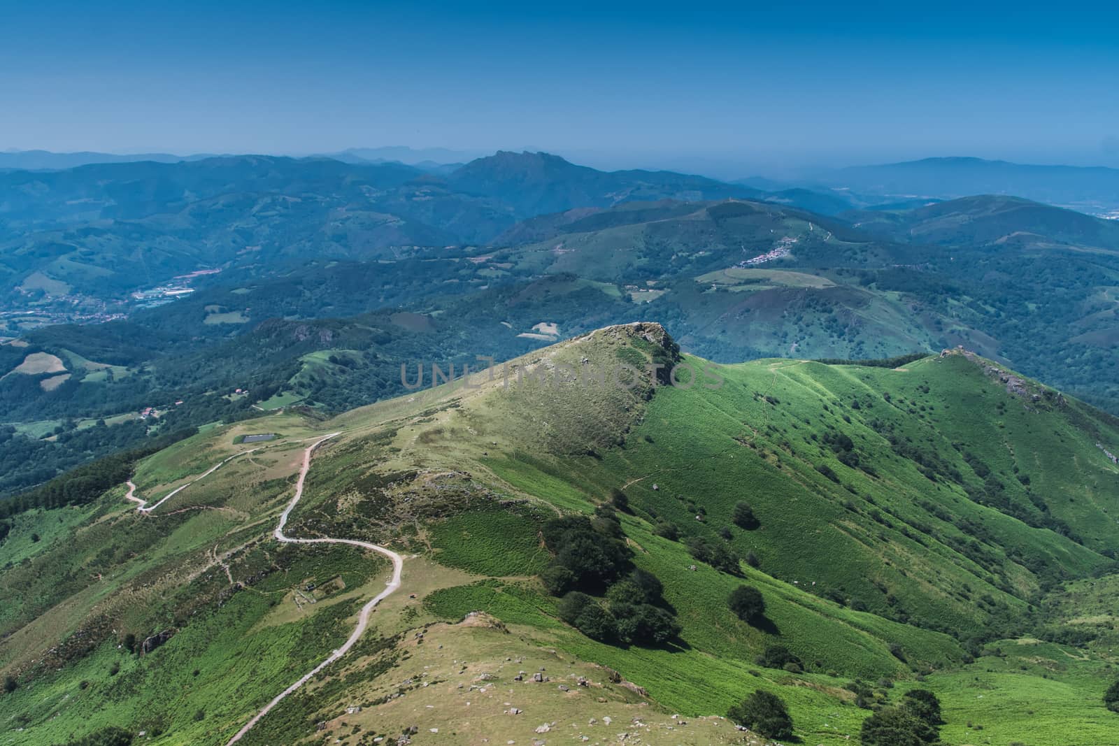 The Rhune mountain in the Pyrenees-Atlantique in France